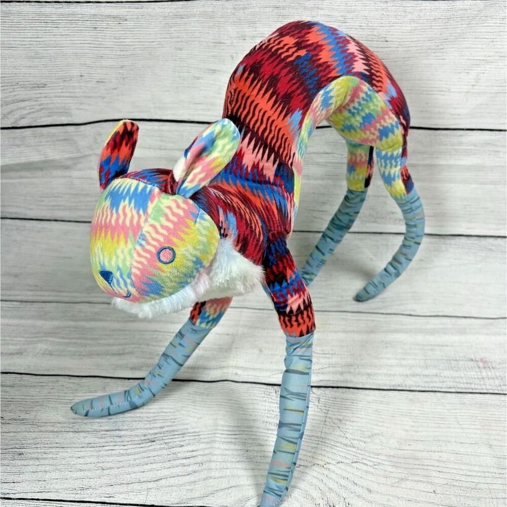 Meow Wolf BEARETT Posable Bendable Legs Rainbow Plush Stuffed Animal Toy 14"